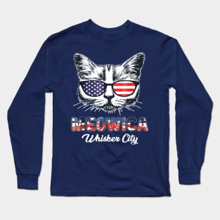 Meowica Patriot Whisker City Cat Long Sleeve T-Shirt